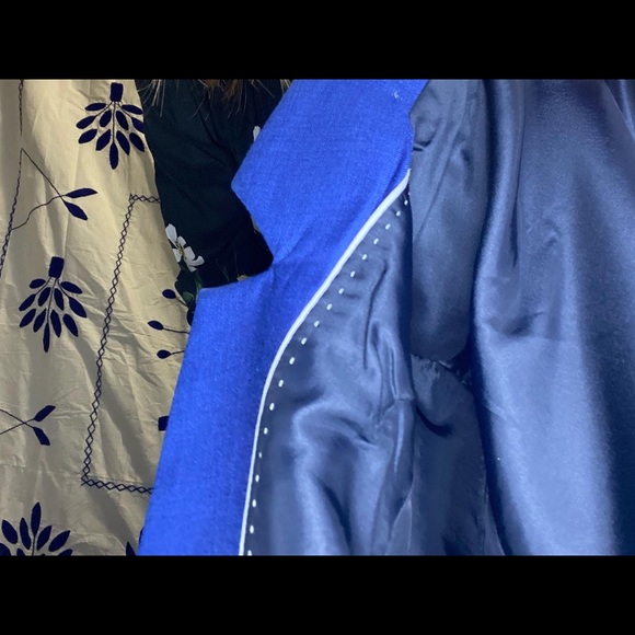 Vintage blazer NO LABEL tailored 3/4 sleeve elegant details interior pocket - Picture 5 of 6